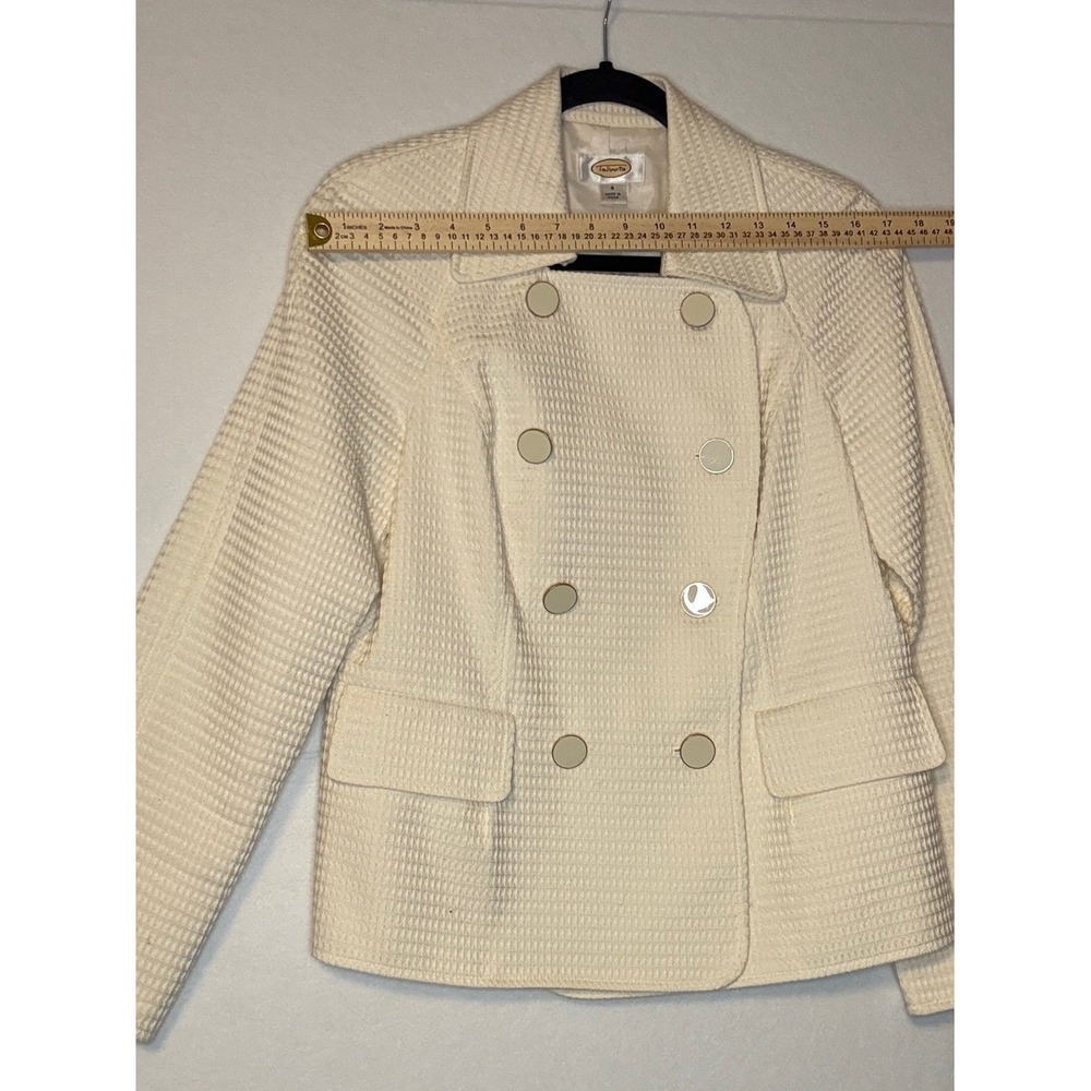 Talbots Ivory Textured‎ Double-Breasted Jacket – Size 8 - Picture 8 of 11